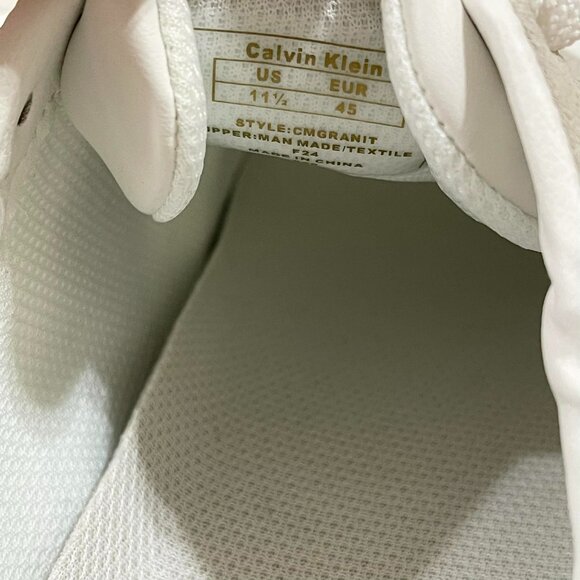 Calvin Klein Men’s Granit Sneakers Shoes White Ivory, Size 11.5 (New)